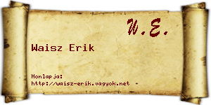 Waisz Erik névjegykártya